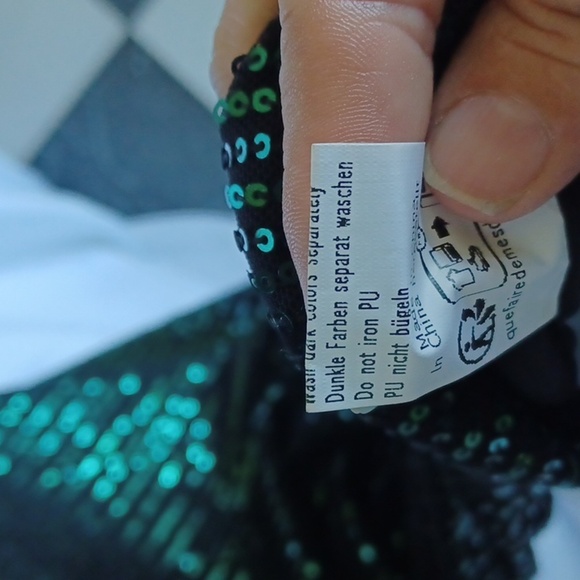 GRACE KARIN Sequin Sparkly Green Cocktail Party Dress, assymetrical hem Medium - Picture 8 of 9